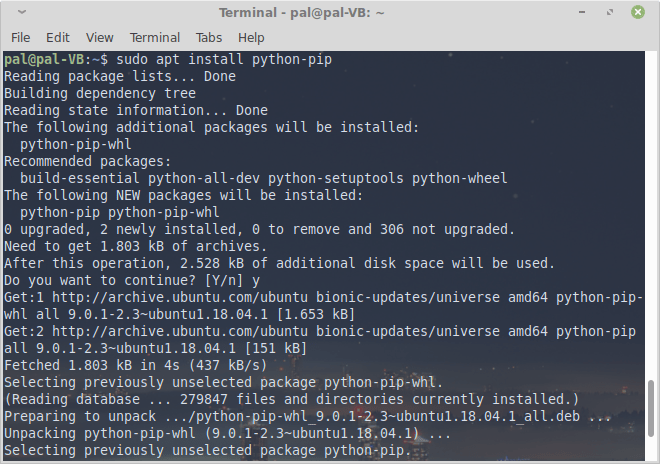 Что делает команда pip install package name