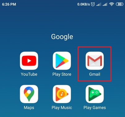 ikon aplikasi gmail di hp