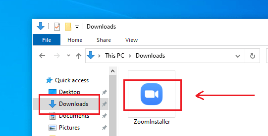 dobel klik pada installer Zoom