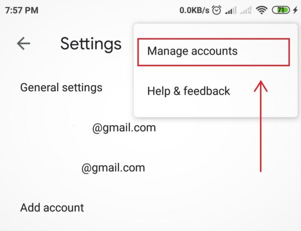 manage account gmail